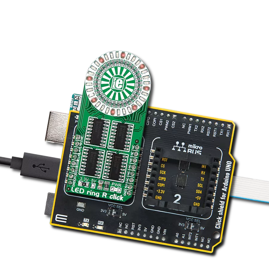 使用红色LED环、SN74HC595和ATmega328P提升项目的视觉效果