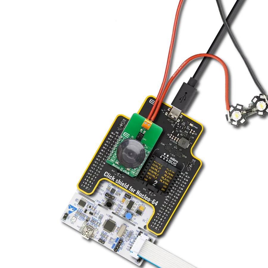 Motion 3 Click with Nucleo-64 with STM32F091RC MCU