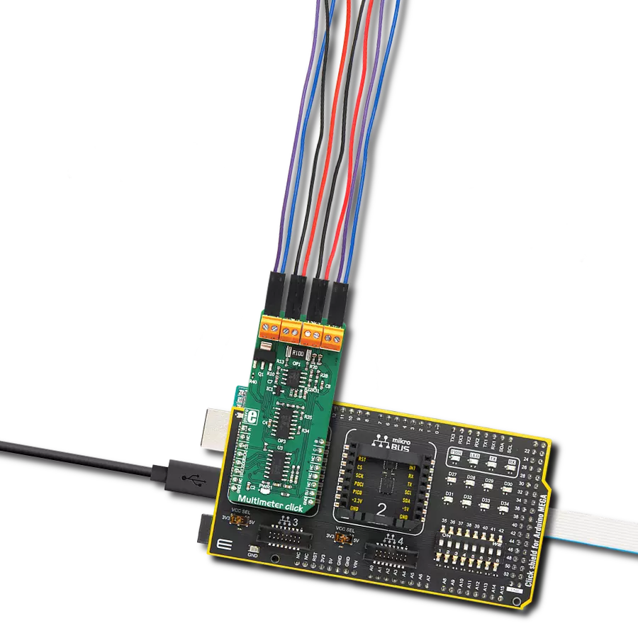 Multimeter Click with Arduino Mega 2560 Rev3