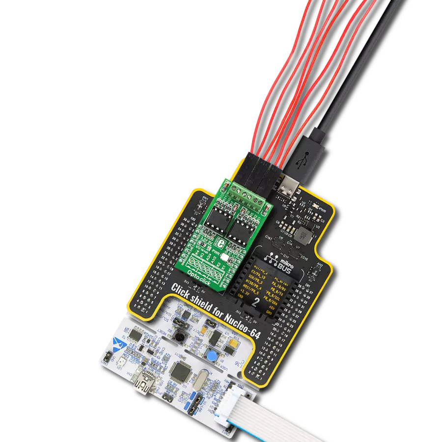 OPTO Click with Nucleo-64 with STM32F091RC MCU