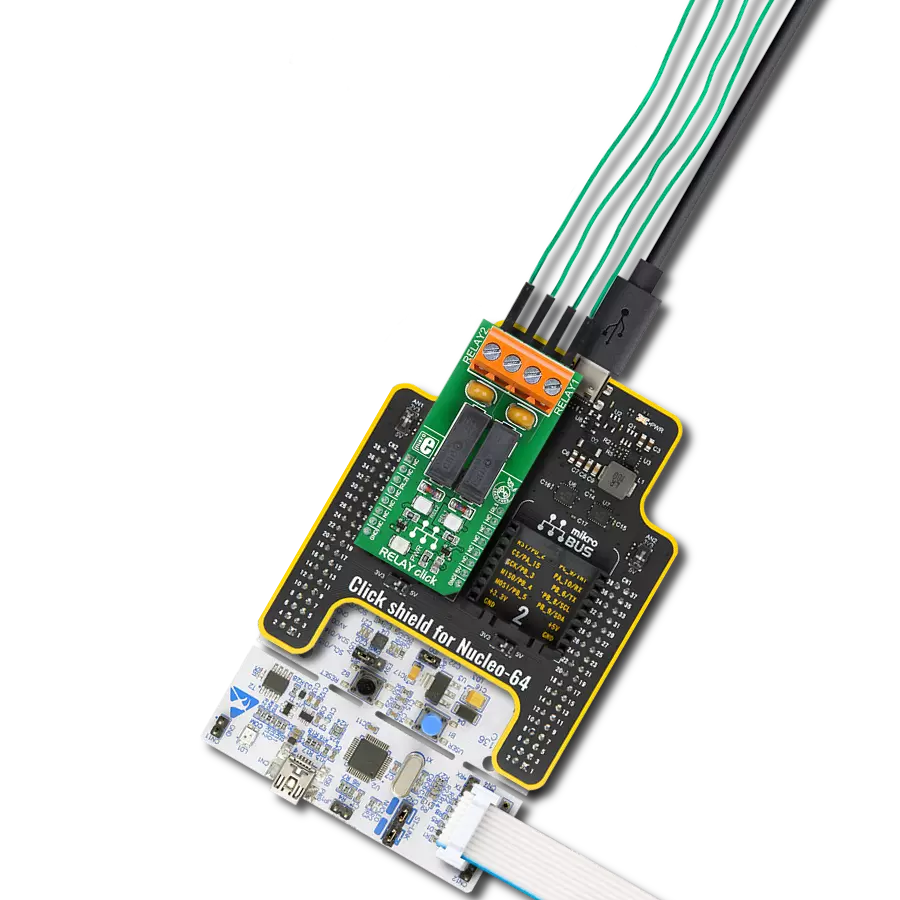 RELAY Click with Nucleo-64 with STM32F091RC MCU