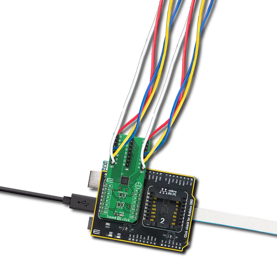 Expand 10 Click with Arduino UNO Rev3