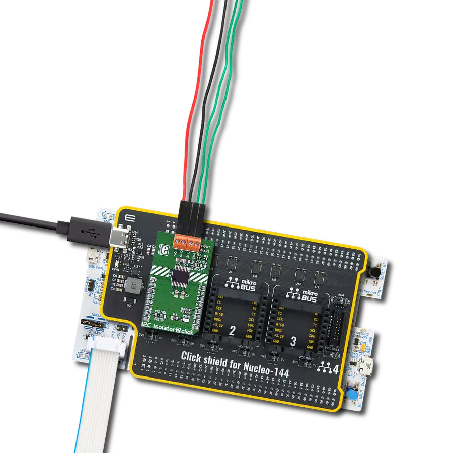 I2C Isolator 2 Click with Nucleo 144 with STM32F413ZH MCU