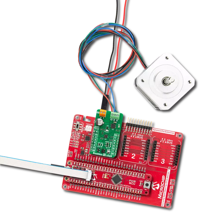 Control the operation of a brushless motor with STSPIN830 and PIC18F57Q43