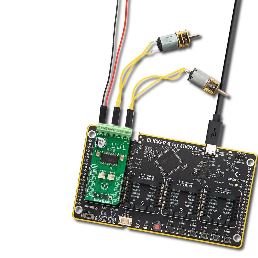 H-Bridge 12 Click with Clicker 4 for STM32F4