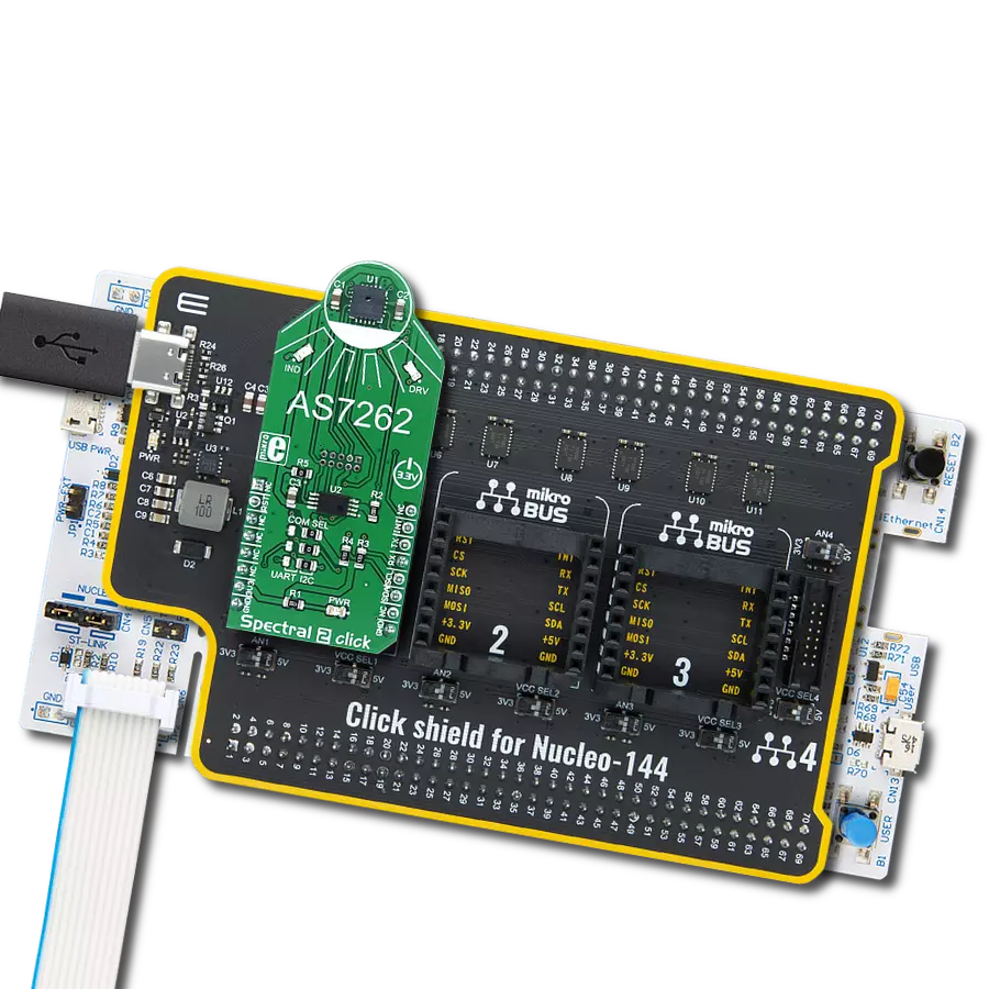 Spectral 2 Click with Nucleo 144 with STM32F413ZH MCU