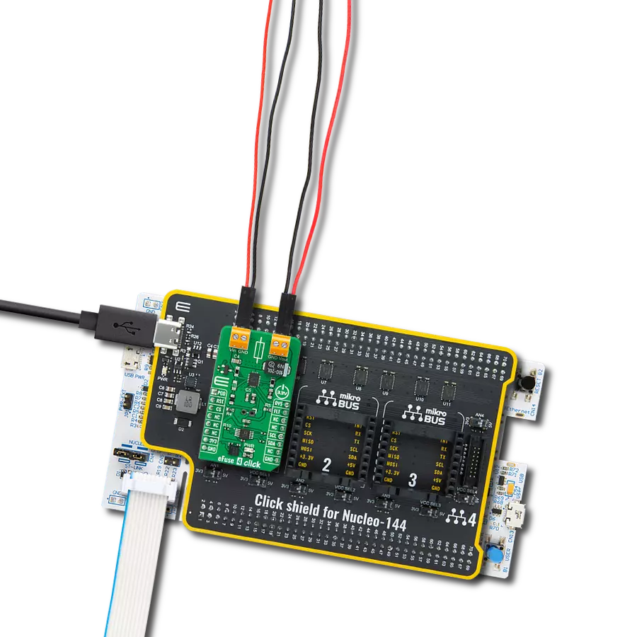 eFuse 4 Click with Nucleo 144 with STM32F413ZH MCU