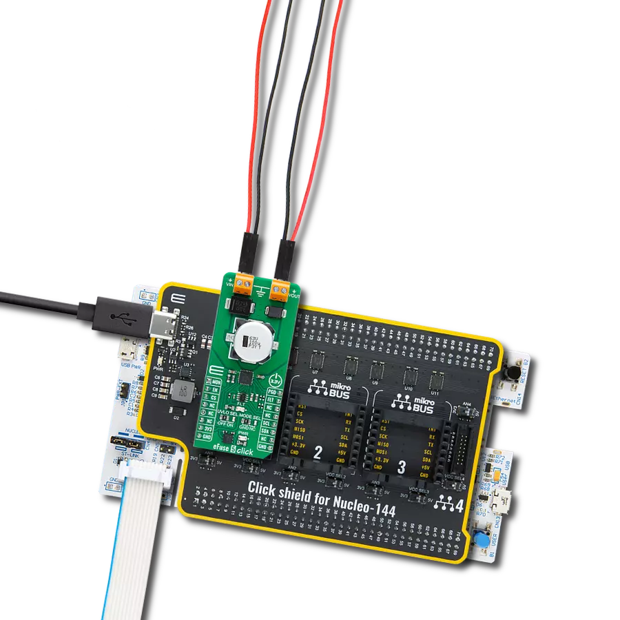 eFuse 5 Click with Nucleo 144 with STM32F413ZH MCU