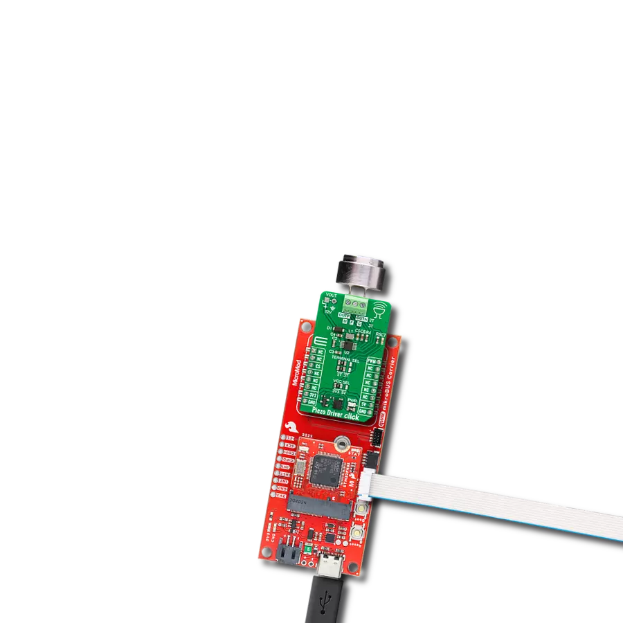 Piezo Driver Click with SparkFun MicroMod mikroBUS Carrier Board