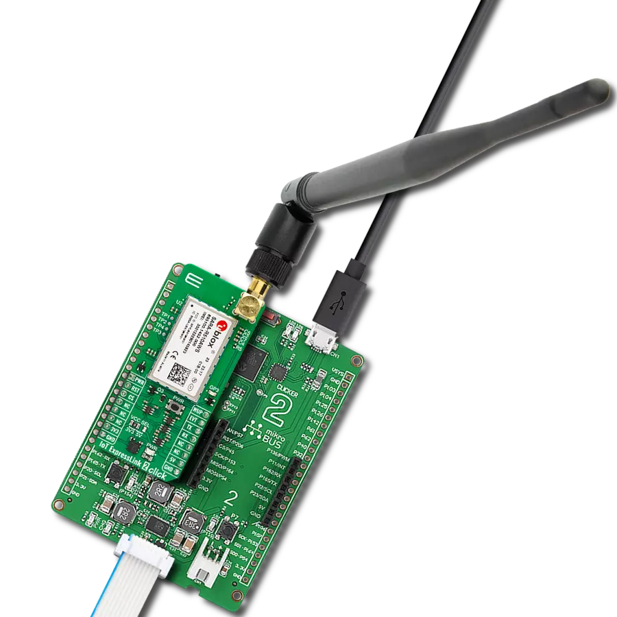 IoT ExpressLink 2 Click with Clicker 2 for PIC18FK