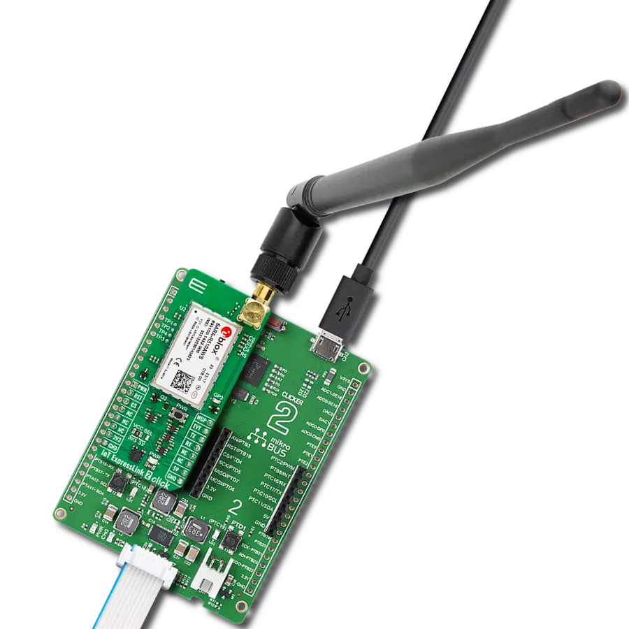 IoT ExpressLink 2 Click with Clicker 2 for Kinetis