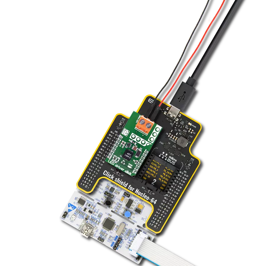 LED Driver Click with Nucleo-64 with STM32F030R8 MCU