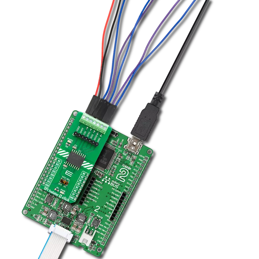 SPI Isolator 5 Click with Clicker 2 for STM32