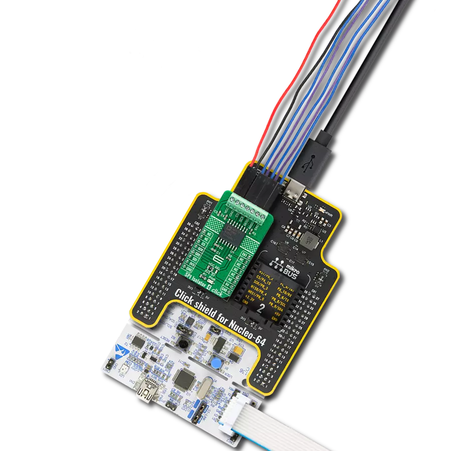 SPI Isolator 4 Click with Nucleo-64 with STM32F091RC MCU