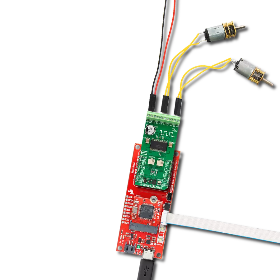 H-Bridge 12 Click with SparkFun MicroMod mikroBUS Carrier Board