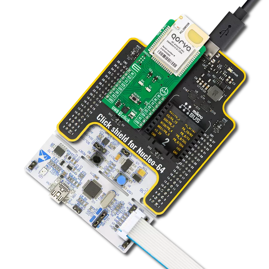 UWB 3 Click with Nucleo-64 with STM32F091RC MCU