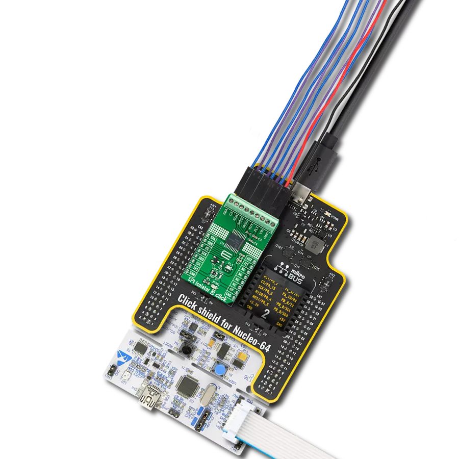 SPI Isolator 3 Click with Nucleo-64 with STM32F091RC MCU