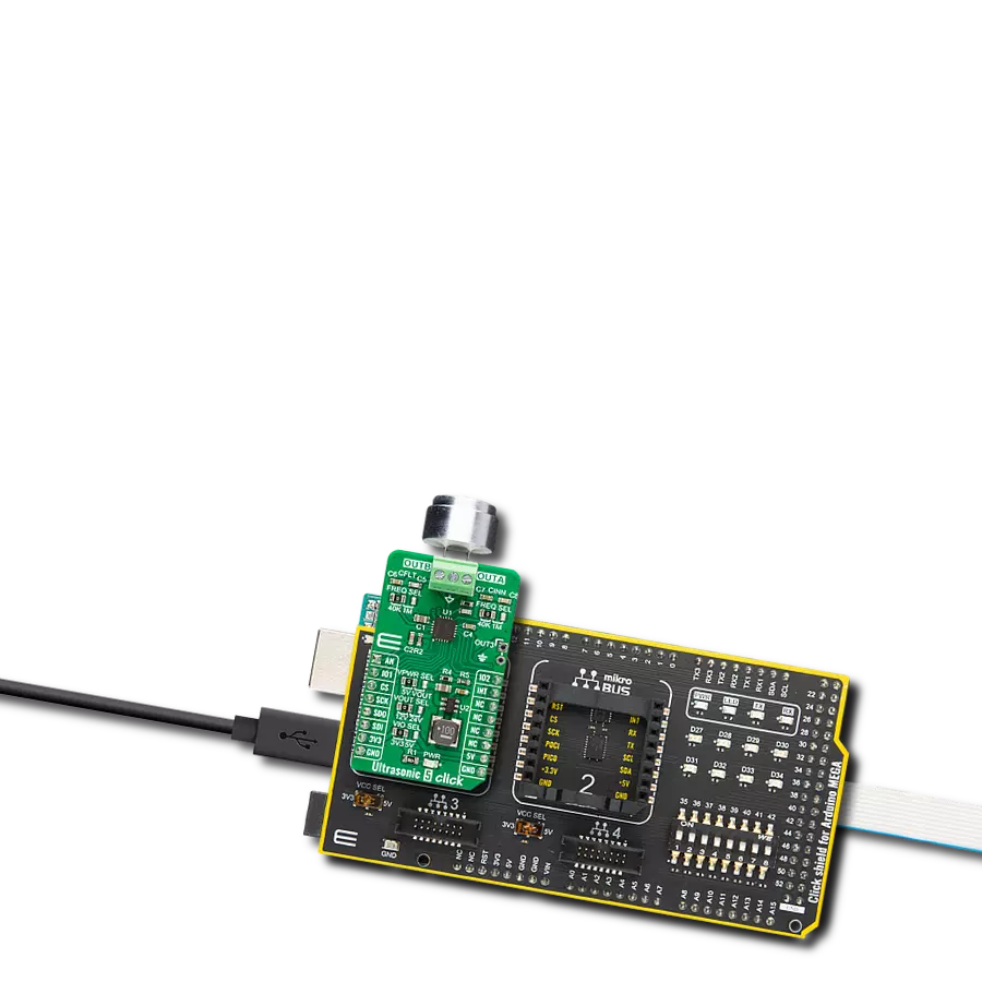 Ultrasonic 5 Click with Arduino Mega 2560 Rev3