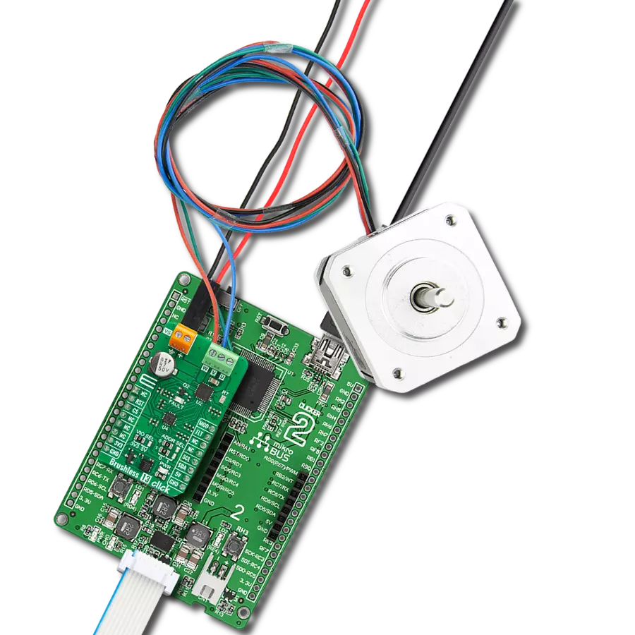 Brushless 13 Click with Clicker 2 for PIC18FJ