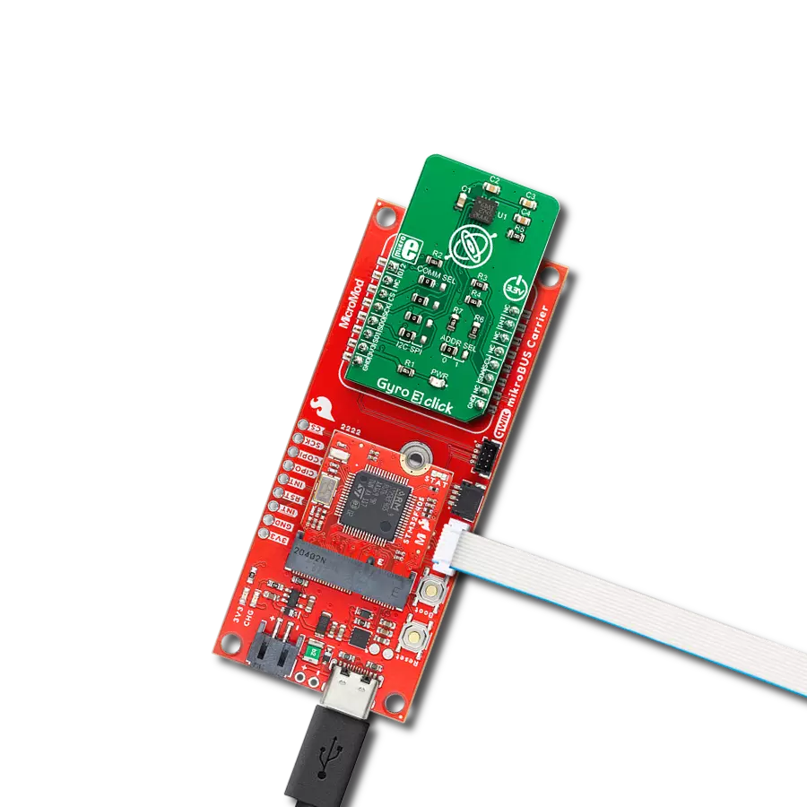 Gyro 3 Click with SparkFun MicroMod mikroBUS Carrier Board