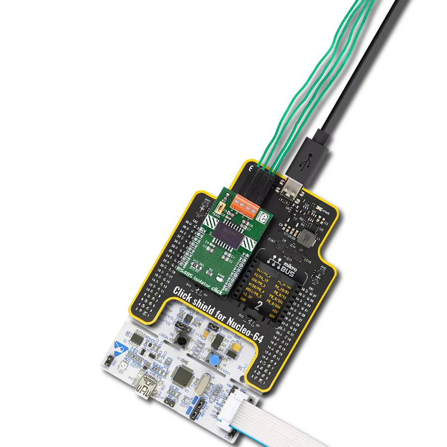 RS485 Isolator Click with Nucleo-64 with STM32F091RC MCU
