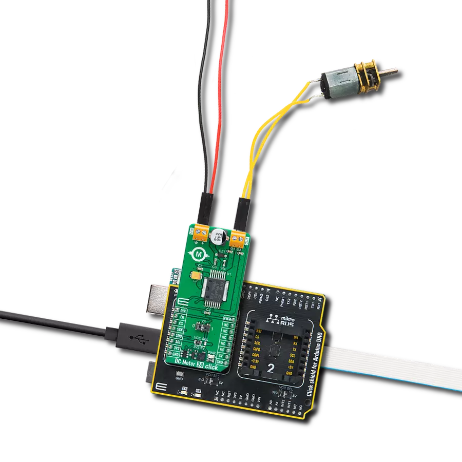 DC Motor 24 Click with Arduino UNO Rev3