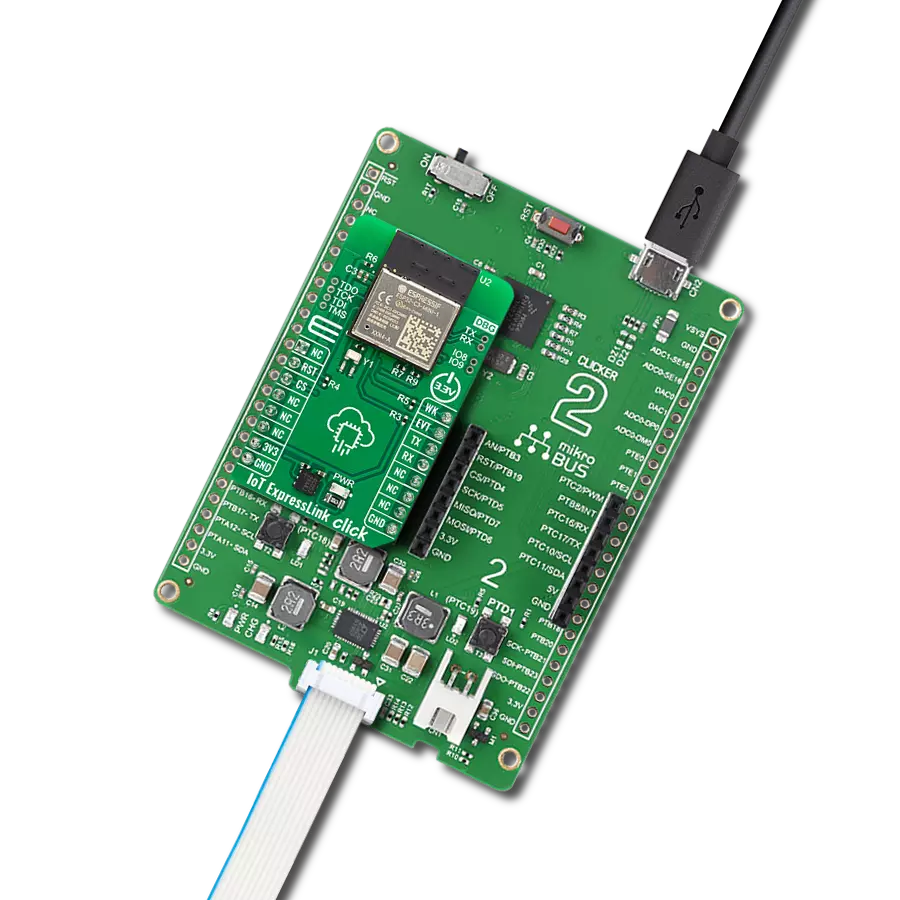 IoT ExpressLink Click with Clicker 2 for Kinetis