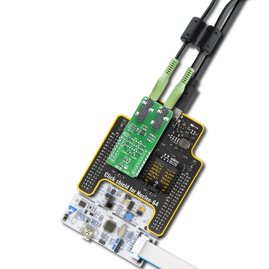 MIC 3 Click with Nucleo-64 with STM32F091RC MCU