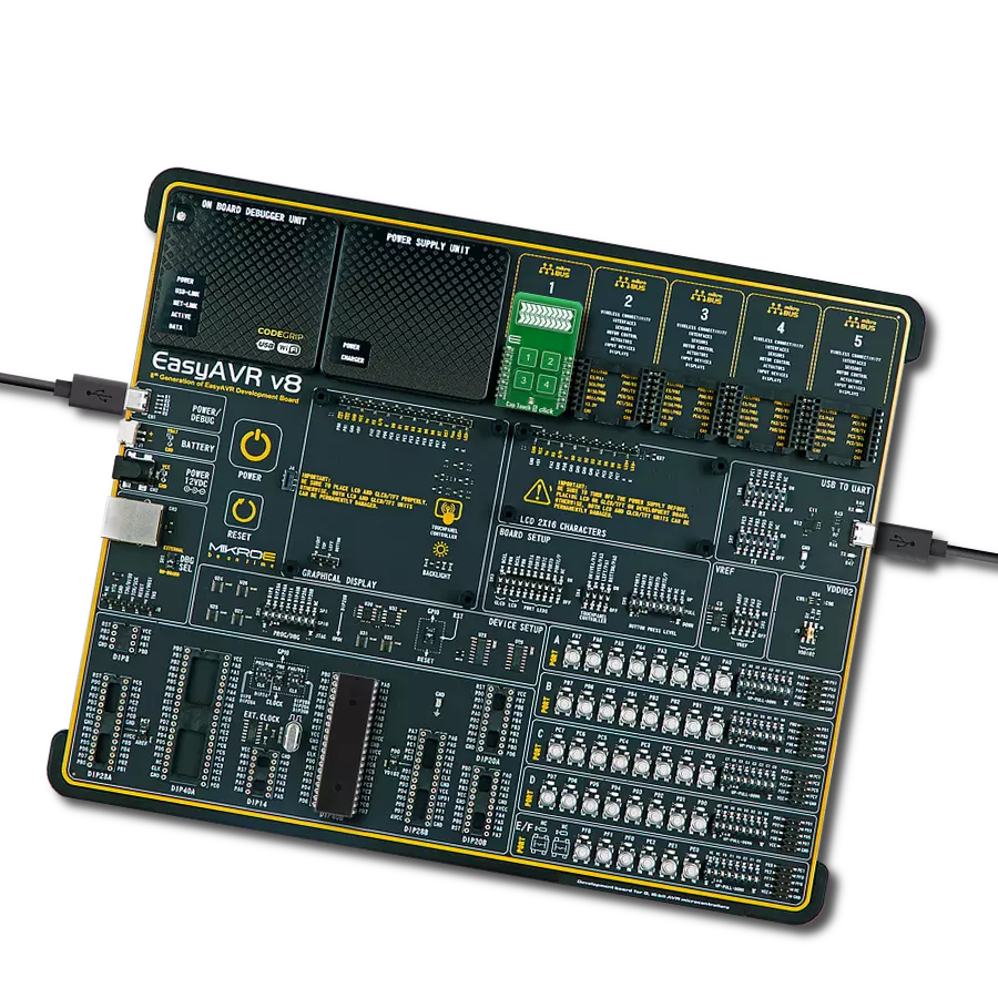 Cap Touch 5 Click with EasyAVR v8