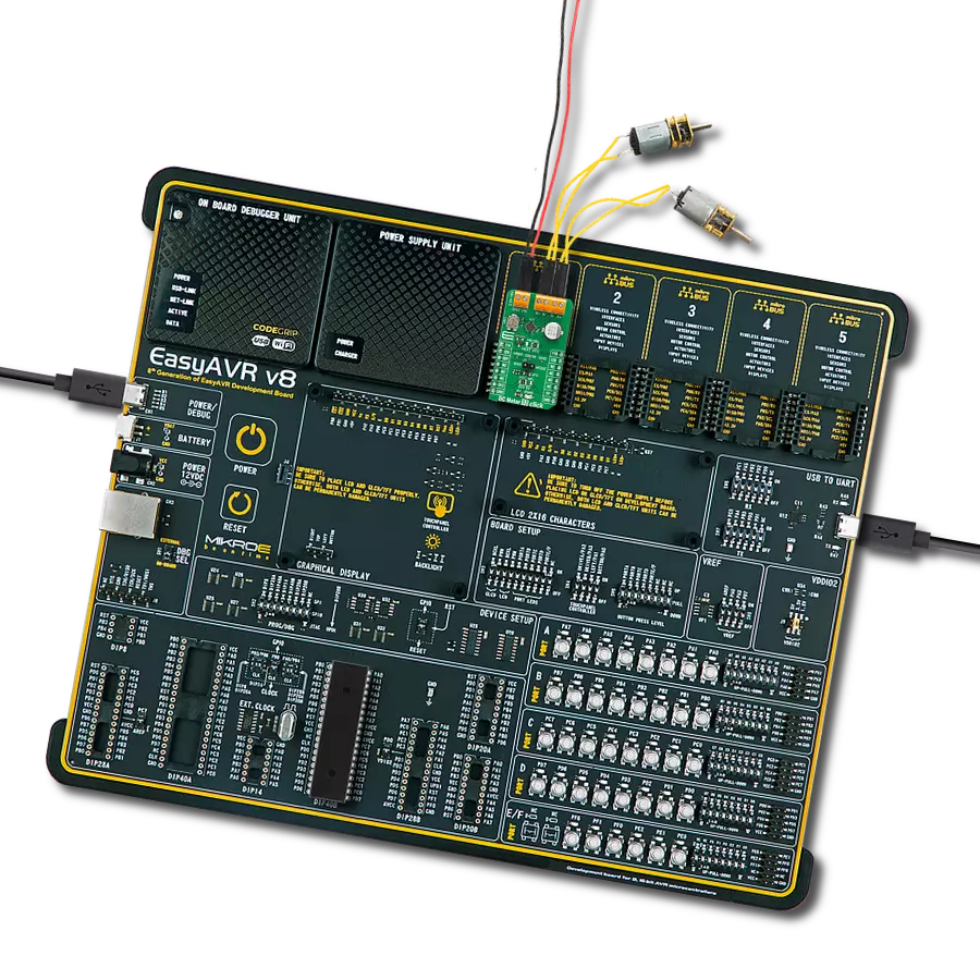 DC Motor 17 Click with EasyAVR v8