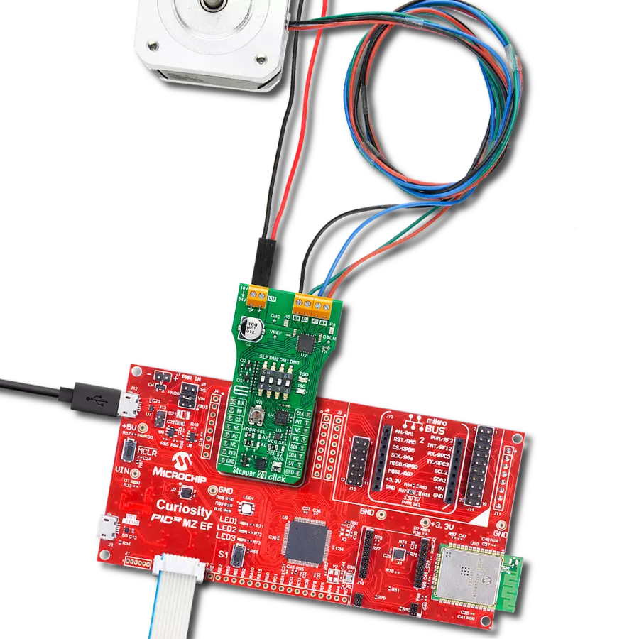Command and maneuver small stepping motors with the precision of the TB67S589FTG and PIC32MZ2048EFM100