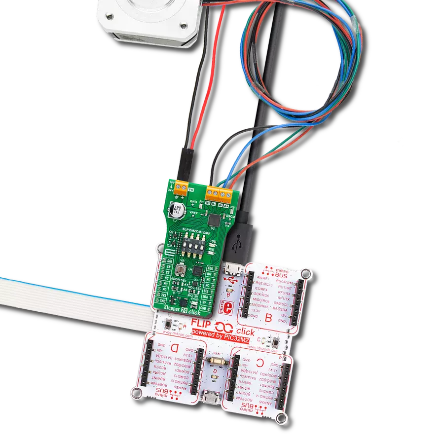 Command and maneuver small stepping motors with the precision of the TB67S589FTG and PIC32MZ2048EFH100