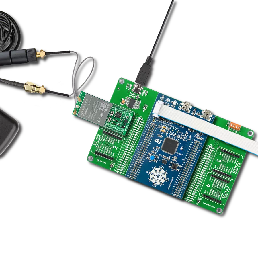 LTE Cat.1 3 Click (for Europe) with Discovery kit with STM32F303VC MCU