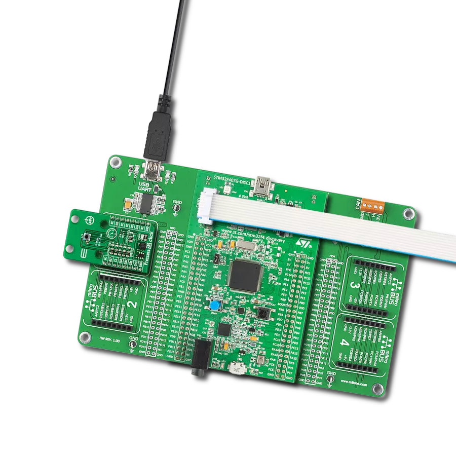 Pressure 23 Click - 07BA with Discovery kit with STM32F407VG MCU
