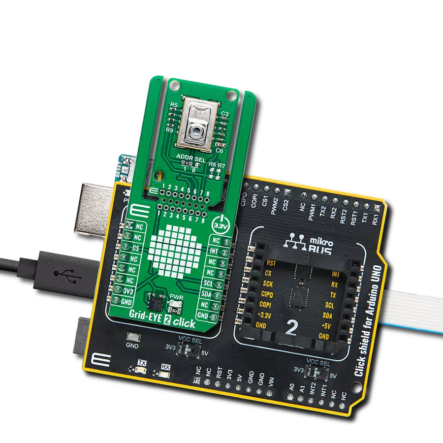 Grid-EYE 2 Click with Arduino UNO Rev3
