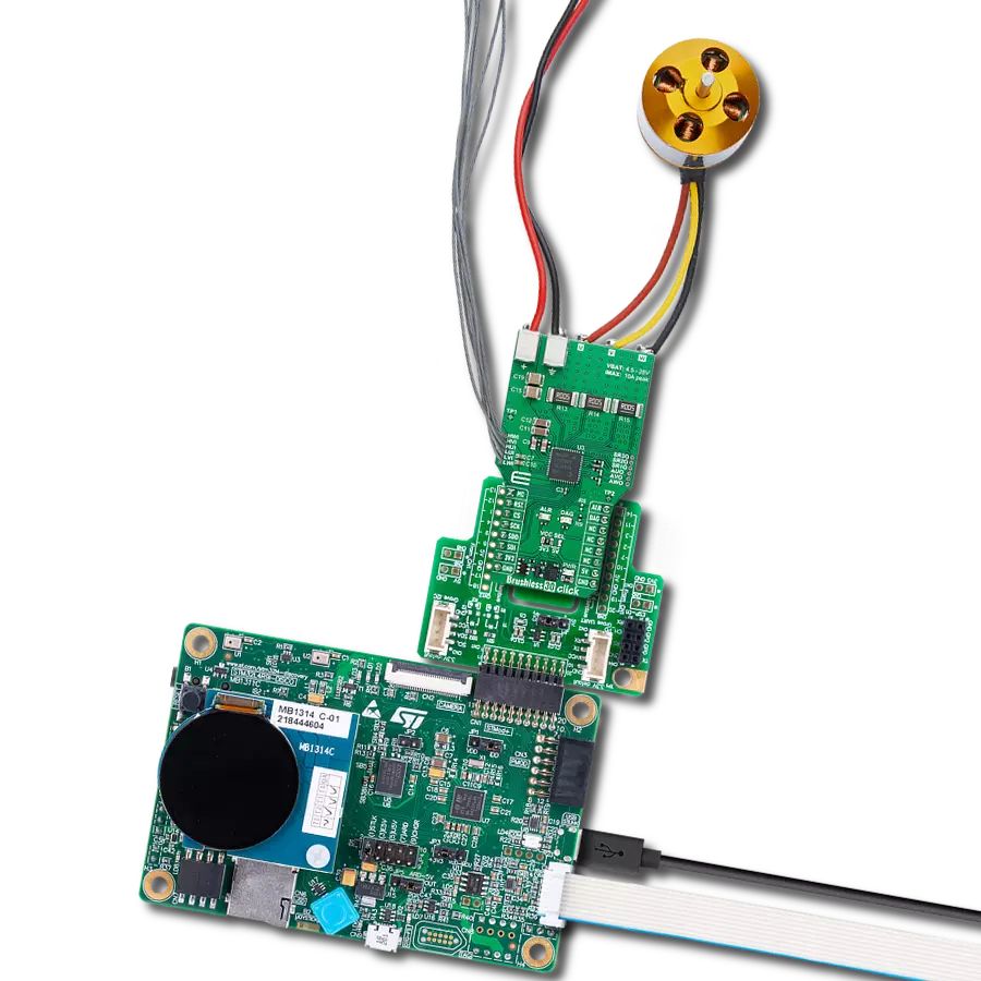 Brushless 30 Click with Discovery kit with STM32L4R9AI MCU
