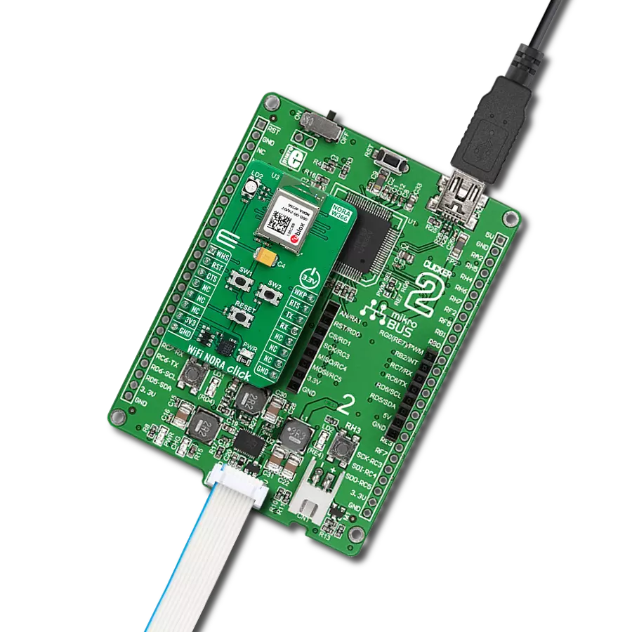 WiFi NORA Click with Clicker 2 for PIC18FJ
