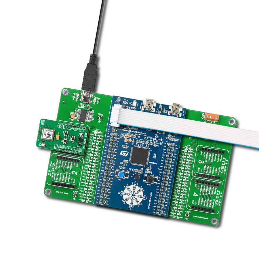 WiFi NORA Click with Discovery kit with STM32F303VC MCU