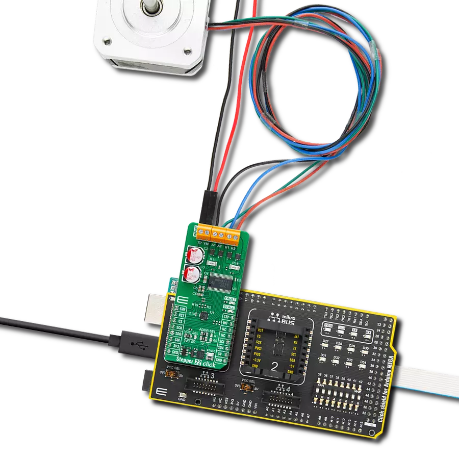 Stepper 22 Click with Arduino Mega 2560 Rev3