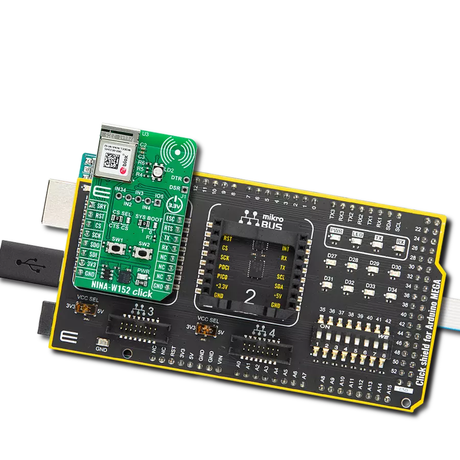 NINA-W152 Click with Arduino Mega 2560 Rev3
