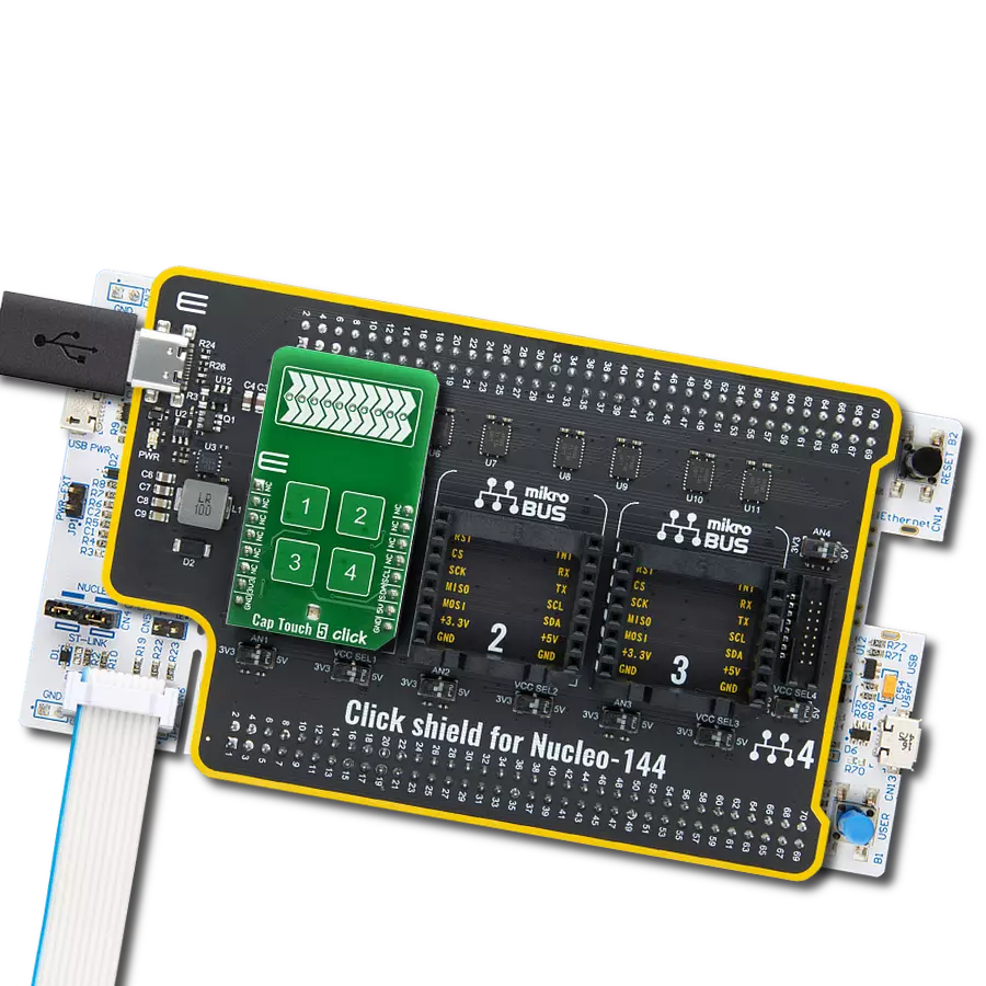 Cap Touch 5 Click with Nucleo 144 with STM32F429ZI MCU