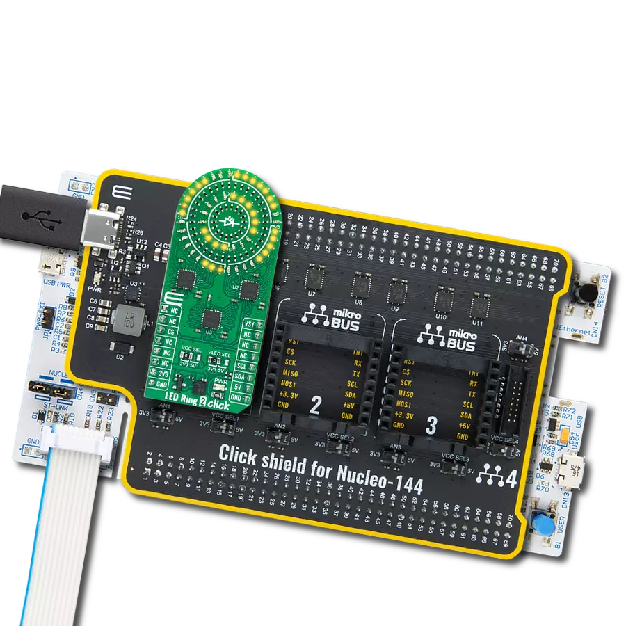 LED Ring 2 Click with Nucleo 144 with STM32F429ZI MCU