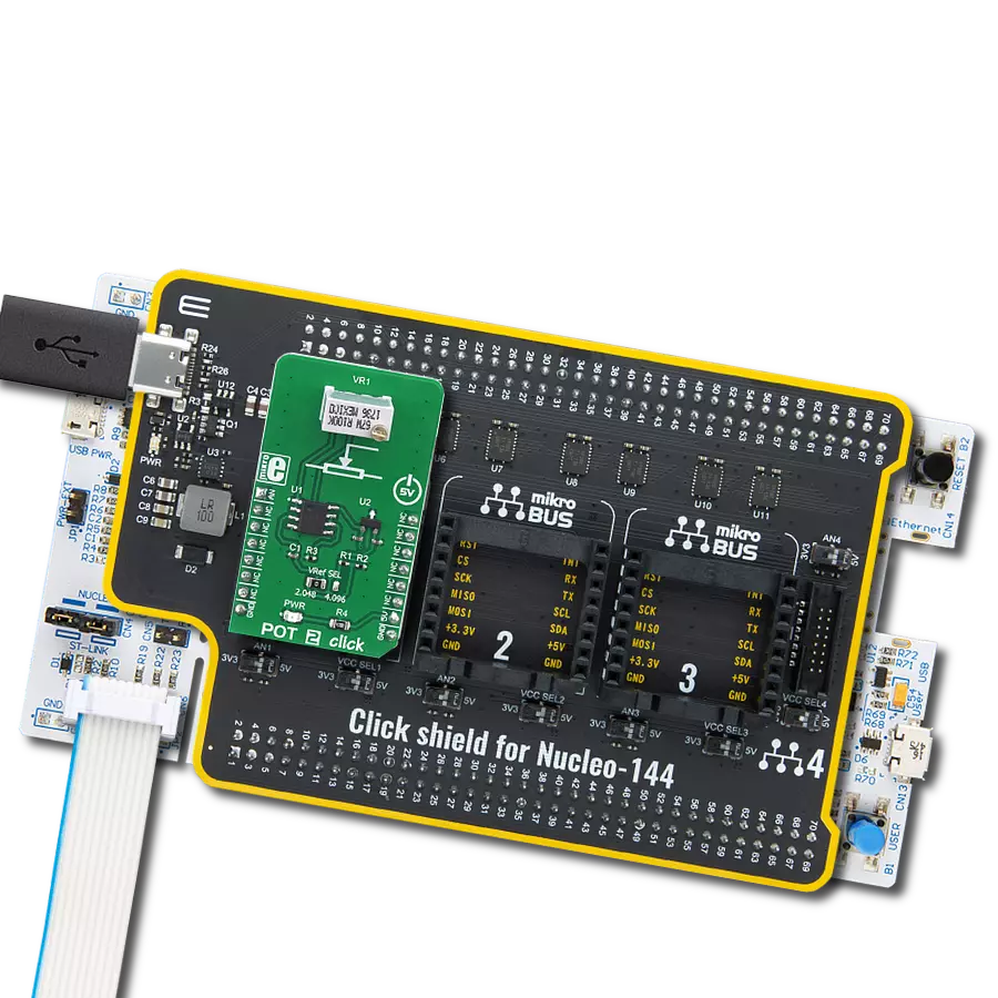 POT 2 Click with Nucleo 144 with STM32F756ZG MCU