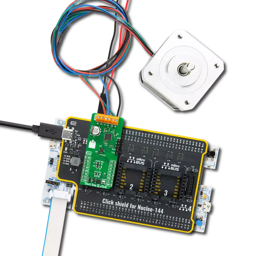 Silent Step 4 Click with Nucleo 144 with STM32F756ZG MCU