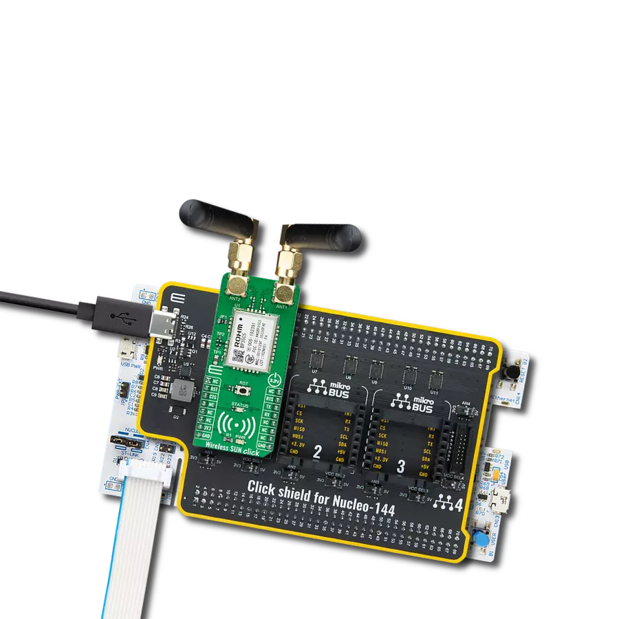 Wireless SUN Click with Nucleo 144 with STM32F429ZI MCU