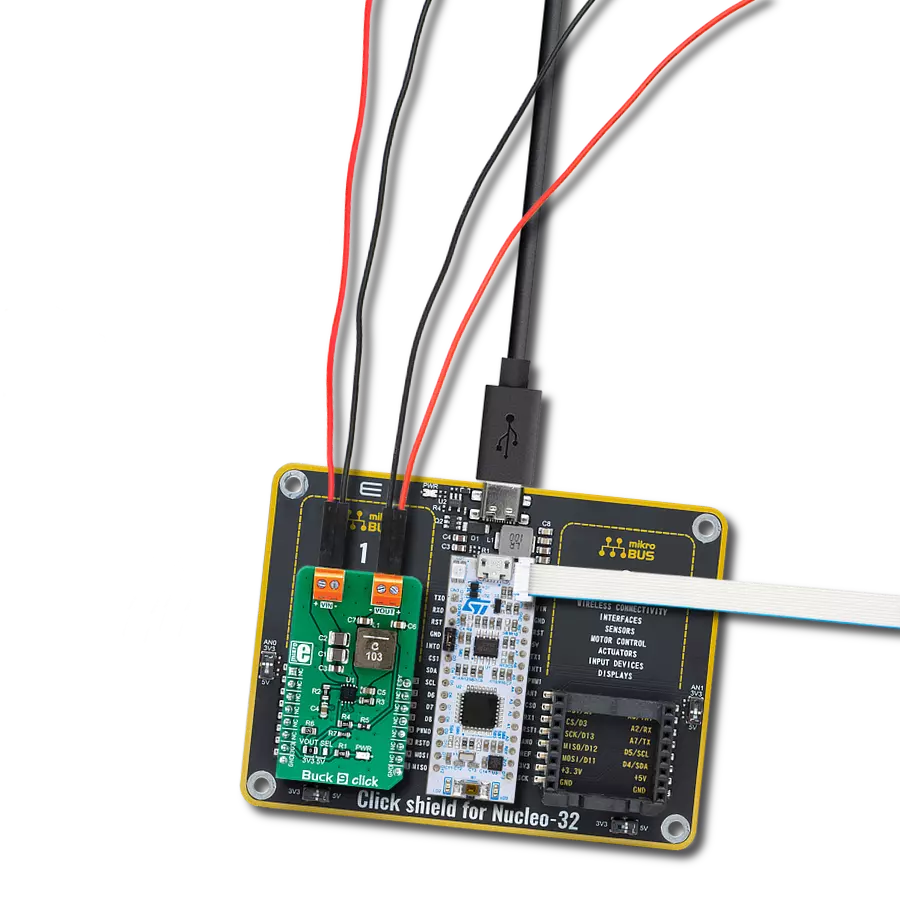 Step down the input voltage with MP9943A and STM32F031K6 to achieve the desired output level