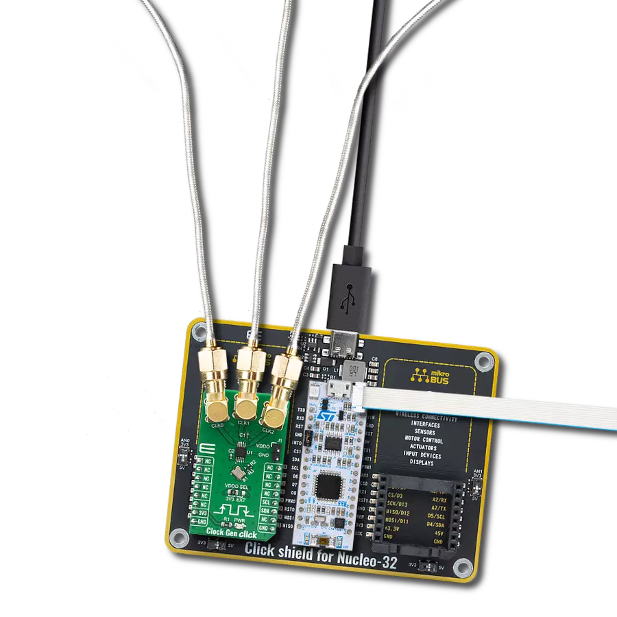 Clock Gen Click with Nucleo 32 with STM32F031K6 MCU