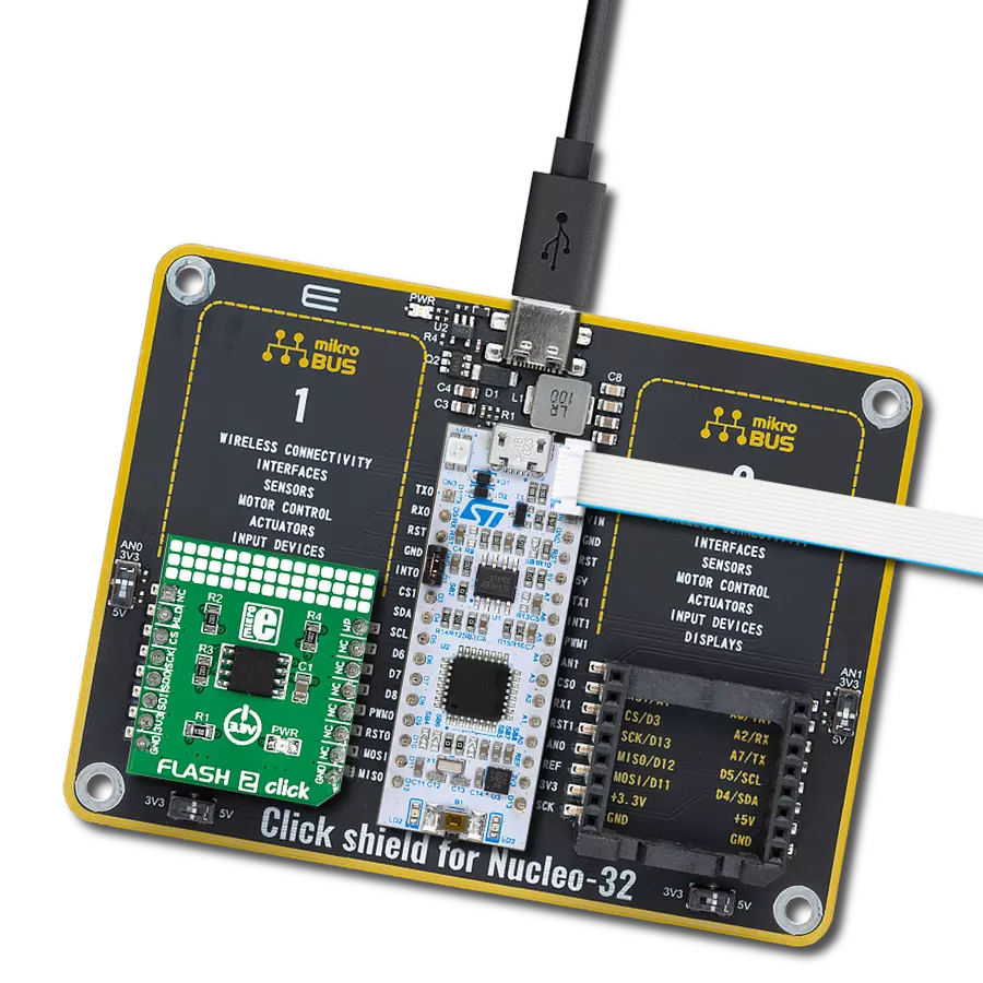 Flash 2 Click with Nucleo 32 with STM32G431KB MCU