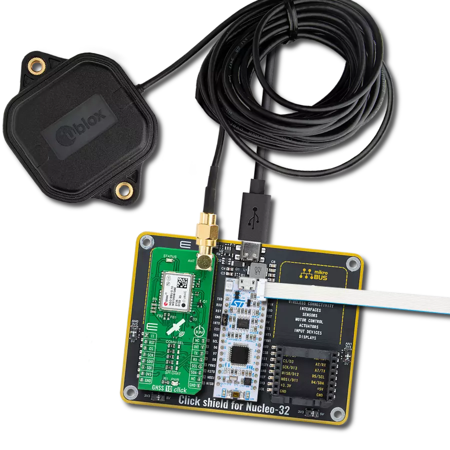 GNSS 10 Click with Nucleo 32 with STM32F031K6 MCU