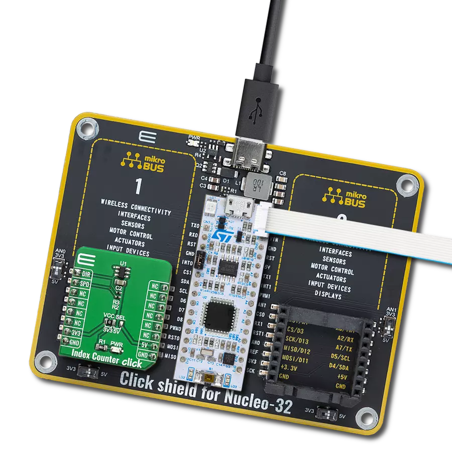 Index Counter Click with Nucleo 32 with STM32F031K6 MCU